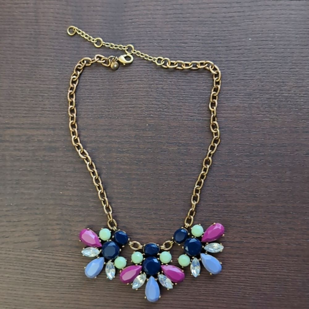 Jcrew Store Not Factory statement crystal Flowers Bib necklace